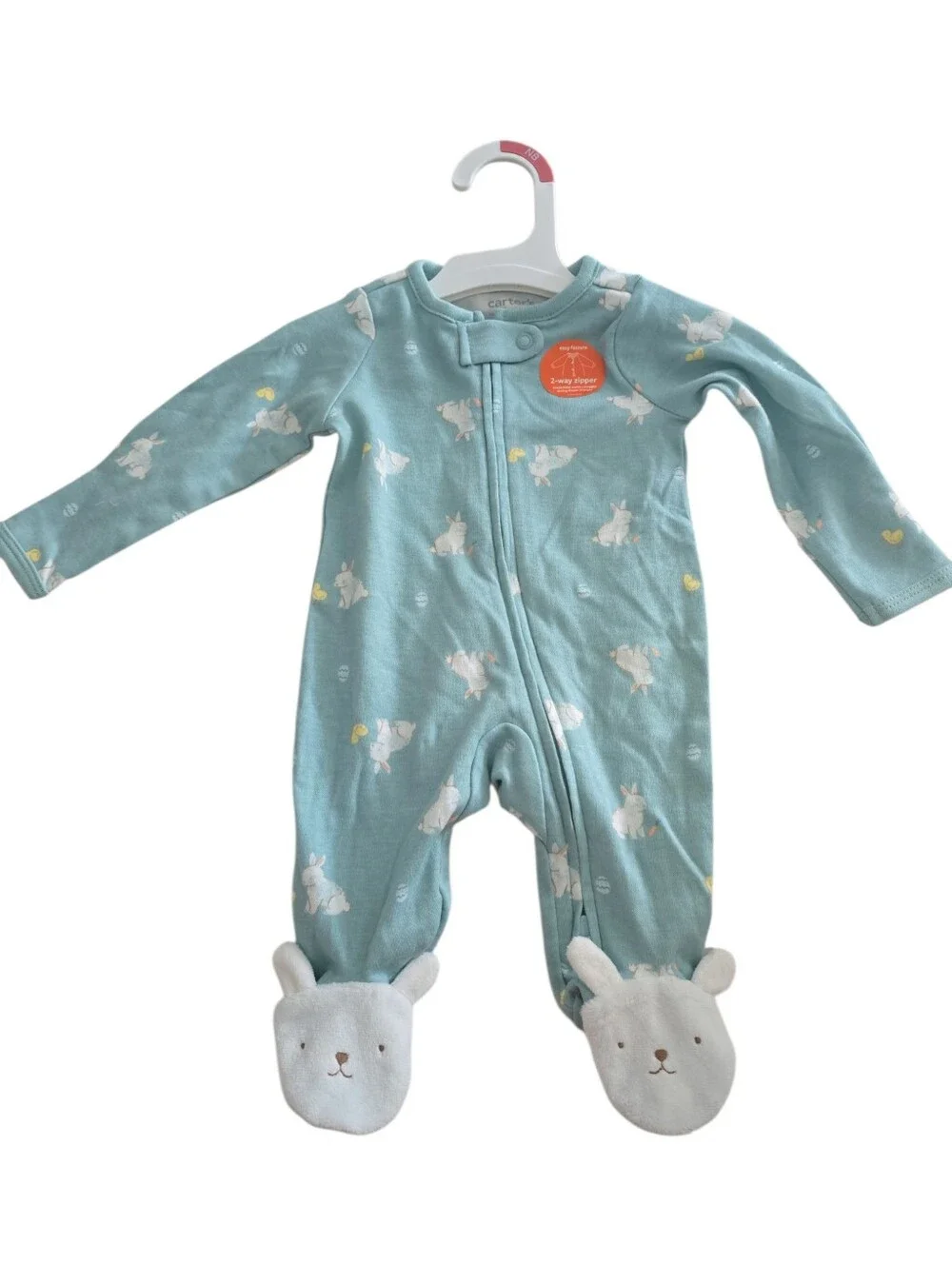 Carter’s Just One You Newborn Bunny 2-Way Zip Footed Sleeper NWT